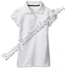 Women White Short Sleeve Polyester Cotton T-Shirts Polo Shirts
